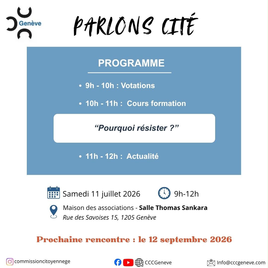 Parlons cité le 11 juillet 2026 : "Pourquoi résister ?"